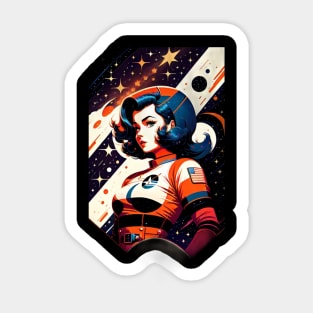 Space Pin Up Girl Sticker